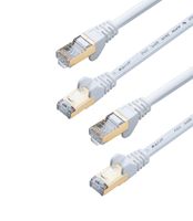JAVEX [2-Pack] UL Recognized Wire, CAT6A/CAT7 RJ45 [S/STP, 10GB] Snagless Network Ethernet Patch Cable, White, 10FT