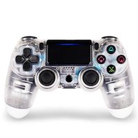 Game Controller for PS4,Wireless Controller for Playstation 4 with Dual Vibration Game Joystick (Transparent White)