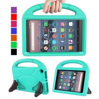 MENZO Kids Case for Amazon All-New Fire HD 8 2018/2017, Light Weight Shockproof Handle Stand Kids Friendly Case for Fire HD 8 inch (2017 and 2018 Releases) Tablet, Turquoise