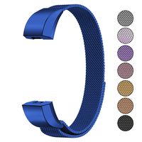 Mosonoi Compatiable with Fitbit Alta Bands, Adjustable Metal Bands Replacement Straps Fit for Fitbit Alta/Alta HR Smartwatch Women Men(Large, Blue)