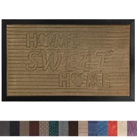 Gorilla Grip Original Durable Rubber Door Mat, 35x23, Heavy Duty Doormat for Indoor Outdoor, Waterproof, Easy Clean, Low-Profile Rug Mats for Entry, Patio, High Traffic Areas, Beige Home Sweet Home