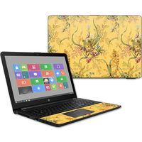 MightySkins Skin Compatible with HP 15t Laptop 15.6" (2017) - Yellow Marble End | Protective, Durable, and Unique Vinyl Decal wrap Cover | Easy to Apply, Remove, and Change Styles | Made in The USA