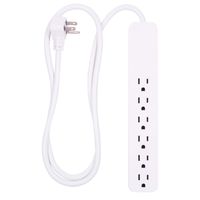 GE Power Strip Surge Protector, 6 Outlets, Fast Charge, Flat Plug, Long Power Cord, 4ft, Wall Mount, Warranty, White, 37210 (Renewed)