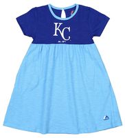 OuterStuff MLB Little Girls Kids 7th Inning Twirl Dress, Kansas City Royals, Medium 5-6