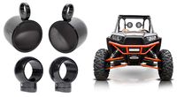 (2) Rockville MAC90B 8" 360 Degree Swivel Tower Speaker Pods For RZR/ATV/UTV