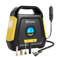 CREMAX Tire Inflator, Car Air Compressor Pump, 12V DC Portable Automotive Air Pump up to 120 PSI, Digital LCD Display and Emergency Led Lighting