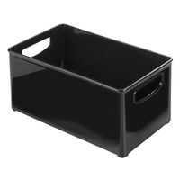 iDesign InterDesign Game and DVD Bin - Black Video Game & DVD Organizer 10 x 6 x 5, Small