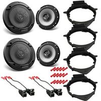 CACHÉ KIT3125 Bundle with Complete Car Speaker Install Kit - 6.5" 2-Way Car Coaxial Speakers 30 Watts RMS 300 Watts Peak Power (Per Pair) - Compatible with 2007-2012 Chevy Silverado 3500HD (7Item)