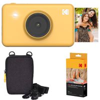 Kodak Mini Shot Instant Camera (Yellow) Basic Bundle + Paper (20 Sheets) + Deluxe Case