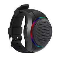 GROOVX Waterproof Bluetooth Speaker Watch Band | Wireless Wearable Portable Speaker with MP3 Player & for Running, Hiking, Climbing | LED Flashing Light (Black)