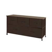 WLIVE Dresser with 5 Drawers, Fabric Storage Tower, Organizer Unit for Bedroom, Hallway, Entryway, Closets, Sturdy Steel Frame, Wood Top, Easy Pull Handle
