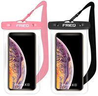 FRiEQ Waterproof Case 2 Pack for iPhone 11 / iPhone 11 Pro Max Xs Max XR XS X 8 7 6S Plus, Samsung Galaxy S10 S10e S9 S8 +/Note 9 8, Pixel 3 2 XL HTC LG Sony Moto up to 6.5" (Black and Pink)