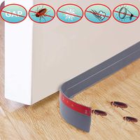[New Upgrade] Door Draft Stopper, Self Adhesive Superglue Door Sweep Weather Stripping for Exterior/Interior Doors Soundproof Windproof and Dust-Proof(2"W x 39"L Gray)