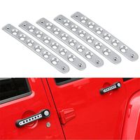 Nicebee Grab Handle Inserts Cover 5 Pcs Aluminum Front & Rear Door Handle Decoration Trim Chrome for 4 Door Jeep Wrangler JK & Unlimited 2007-2017
