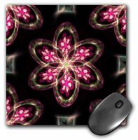 3drose Neon Light Pink Flower Floral Fractal Art Pattern - Mouse Pad