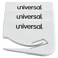 Universal Letter Slitter Hand Letter Opener w/Concealed Blade, 2 1/2", White, Pack of 9