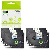 NineLeaf 6 Pack TZ TZe 241 Black on White 0.7" x 26.2'(18mm x 8m) Standard Laminated TZ241 Tape Compatible for Brother P-Touch Model PT D400 D400AD D450 1880C 2030 18R Label Maker