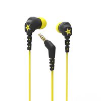 Scosche HP200RSBKYL Rockstar Thudbuds Noise Isolation Earbuds with 4 ft. Cable and 3.5mm Connector - Black/Yellow