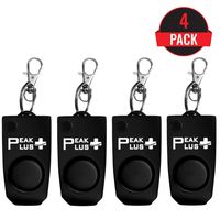 Personal Alarms for Women [4 Pack] 130 dB Personal Safety Alarm Keychain with Hidden Off Panic Button, Safety Whistle for Women, Elderly, Children or Emergency by PeakPlus