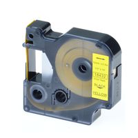 NineLeaf 1 Pack Black on Yellow Vinyl Label Tape Compatible for DYMO 18432 Rhino LabelManager 210D 360D 420P Label Maker,12mm(1/2") x5.5m(18ft)