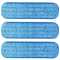 TEBEST 18" Microfiber Replacement Mop Pads, Standard Looped Flat Wet Mop Home and Commercial Cleaning Refills (Blue2)