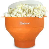 Original Salbree Microwave Popcorn Popper, Silicone Popcorn Maker, Collapsible Bowl BPA Free - 18 Colors Available (Orange)