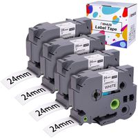 Hehua Compatible TZ TZE Tape 24mm 0.94 Laminated White for Brother TZe-251 TZ251 TZe251 TZ-251 Tape, for Ptouch PT-D600 PT-P700 PT-2430PC PT-D600VP Label Maker (1 Inch 24mm Black on White, 26.2 ft)