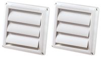 2-PACK of DEFLECTO HS4W/18 Supurr-vent Replacement Vent Hood (4Inch) - White