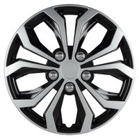 Pilot Automotive WH553-14S-BS Spyder/Black & Silver 14 Inch Hub Cap, 4 Pack