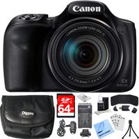 Canon PowerShot SX540 HS 20.3MP Digital Camera w/ 50x Optical Zoom 64GB Card Bundle includes Camera, Card, Wallet, Case, Mini Tripod, Screen Protectors, Cleaning Kit, Beach Camera Cloth and More!