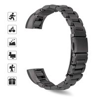 TOMALL Metal Bands Compatible for Fitbit Alta and Alta HR,Stainless Steel Metal Mesh Replacement Wristband for Women Men (Black)