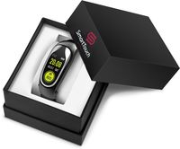 Smart Touch KR04 Outdoor Bracelet Wristband w/Removable Bluetooth Earphone Headset (Android, iOS) Microphone, Speaker w/Bluetooth | Touchscreen IP67 Waterproof Fitness Tracker | Pedometer (Silver)