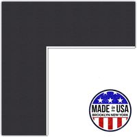15x22 Smooth Black / Black Custom Mat for Picture Frame with 11x18 opening size (Mat Only, Frame NOT Included)
