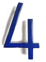 NACH hh-sdw6-blu-4 House Address Number Floating Shadow, Glossy Blue #4