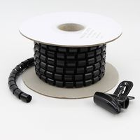 Yongcun Split Wrapping Band Slit Harness Wrap with Installation Tool Cable Management Cable Organize Manage Cable Protection Size OD 15mm&5/8", 15FT Black