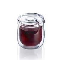 SimpleReal - Insulated Double Wall Glass cup with Lid, Durable Drinking Mug, Perfect Glassware for Coffee, Tea and Wine | - 330ml / 12oz