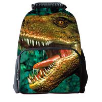 3D Dinosaur Print Children School Backpack Laptop Compartment Kids Printed Felt Fabric Bookbags Animal Daypacks