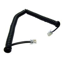 Headset to Phone Cord (Voice), RJ22, 4P / 4C, Black, Coil, Reverse, 15 foot26 inches Coiled
