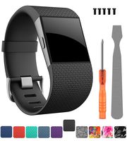 CreateGreat for Fitbit Surge Bands, Replacement Band Strap for Fitbit Surge Watch Fitness Tracker Original Wrist Band Accessories Small&Large