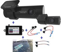 HDVD BlackVue DR750S-2CH 128GB, Car Black Box Recorder with Power Magic Pro, Built-in Wi-Fi, Cloud, 1080p Full HD, 60FPS, G Sensor, GPS, 128GB SD Card + Fuse tap Warning Sign Included