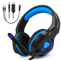 Over-Ear Stereo Gaming Headphone, Megadream 3.5mm Gaming Headset Noise Cancelling with Microphone & LED Light for Xbox One/Xbox one S PS4 / PS4 Pro / PS4 Slim PC Notebook Mac Laptop Tablet Phones