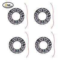 Qisheng 36 LED 850nm IR Infrared Illuminator Board 90 Degree Round Plate IR Illuminator Board Bulb for CCTV Security Camera（4Packs）