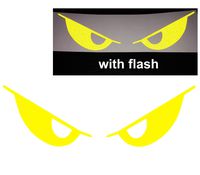 Yellow 3M Evil Eyes No Fear Decal Reflective Reflector Safety Devil Demon Sticker 6" Inches Wide Flash Night Vinyl Sport Motorbike Helmet Motorcycle Bike Racing Car Badge Sticker Door Window Tailgate Truck Trunk Side Rear Emblem Laptop Notebook
