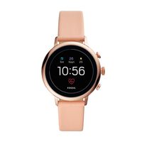 Fossil Women's Gen 4 Venture HR Heart Rate Stainless Steel and Leather Touchscreen Smartwatch, Color: Rose Gold Glitz, Blush (Model: BQD3002)