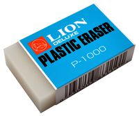 Lion Translucent White Big Plastic Eraser, 1 Eraser (P-1000)