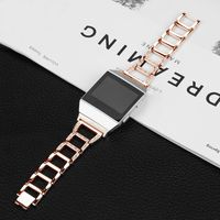 Fitbit Ionic Band Metal Accessories Small Large, Stainless Steel Replacement Band with Folding Clasp Strap for Fitbit Ionic Smart Watch Bands Wristband Women Men (A-Rose Gold)
