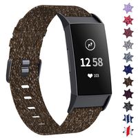 XIMU Bands Compatible with Fitbit Charge 3 / Charge 3 SE, Soft Woven Fabric Watch Band Strap Replacement Wristbands Accessories Women Men for Charge 3 Smart Watch