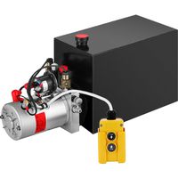 Mophorn 12V/DC Hydraulic Pump 15 Quart/ 3.9 Gallon Double Acting Metal Reservoir Hydraulic Pump Unit Remotely Controlled for Dump Trailer (15 Quart,Double Acting)