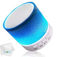 Wireless Bluetooth Speaker Color Changing Speaker Outdoors Mini Speakers with Microphone Tf Card Slot FM Radio for iOS iPhone 8 7 6 6S Plus 5S SE Android Smartphones and Other Bluetooth Devices Blue