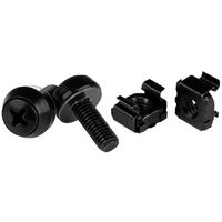 StarTech.com M6 x 12mm Screws and Cage Nuts - 50 Pack - M6 Mounting Screws and Cage Nuts for Server Rack and Cabinet - Black (CABSCREWM6B)